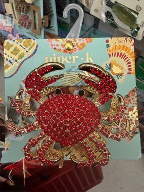 Piper • K Red Crystal Crab Brooch